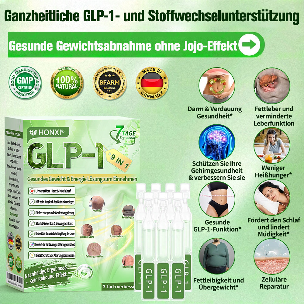 🇩🇪Honxi® GLP-1 9-in-1 Gesundes Gewicht & Energie Lösung zum Einnehmen ✅Alternative zur Injektion✅ Keine Nebenwirkungen – sichtbare Ergebnisse in nur 7 Tagen