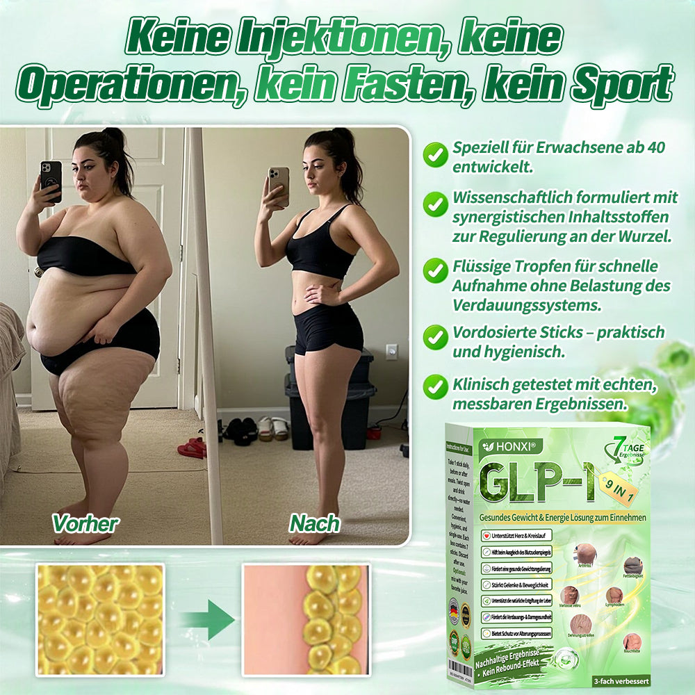 🇩🇪Honxi® GLP-1 9-in-1 Gesundes Gewicht & Energie Lösung zum Einnehmen ✅Alternative zur Injektion✅ Keine Nebenwirkungen – sichtbare Ergebnisse in nur 7 Tagen