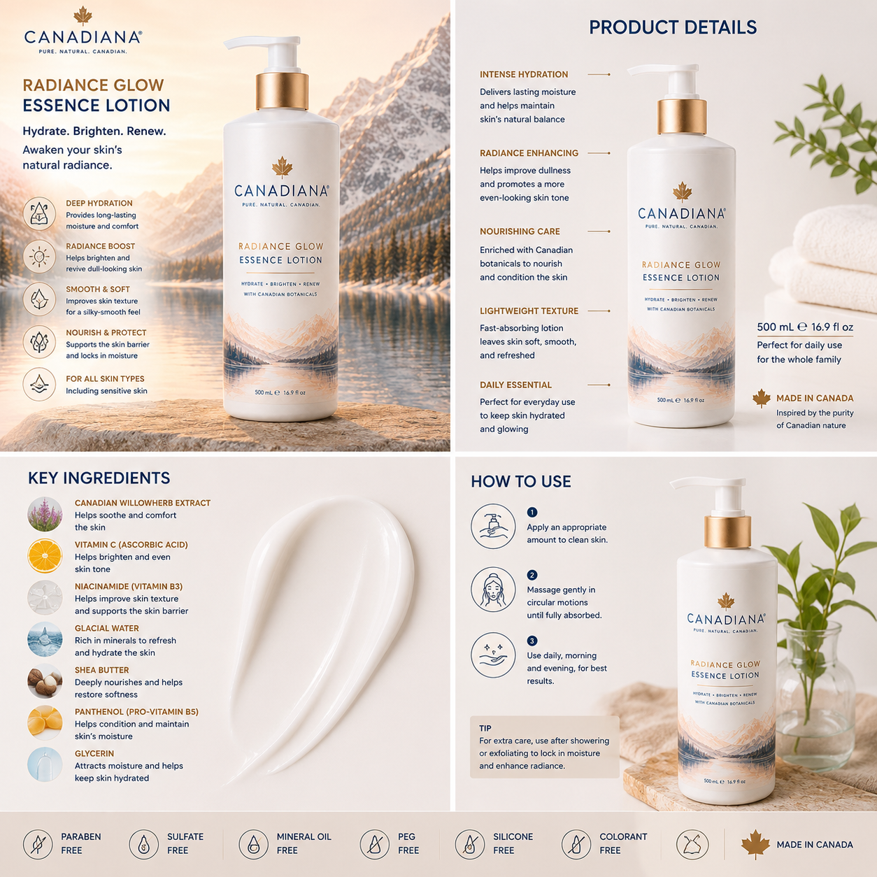 Canadiana® Radiance Glow Essence Lotion