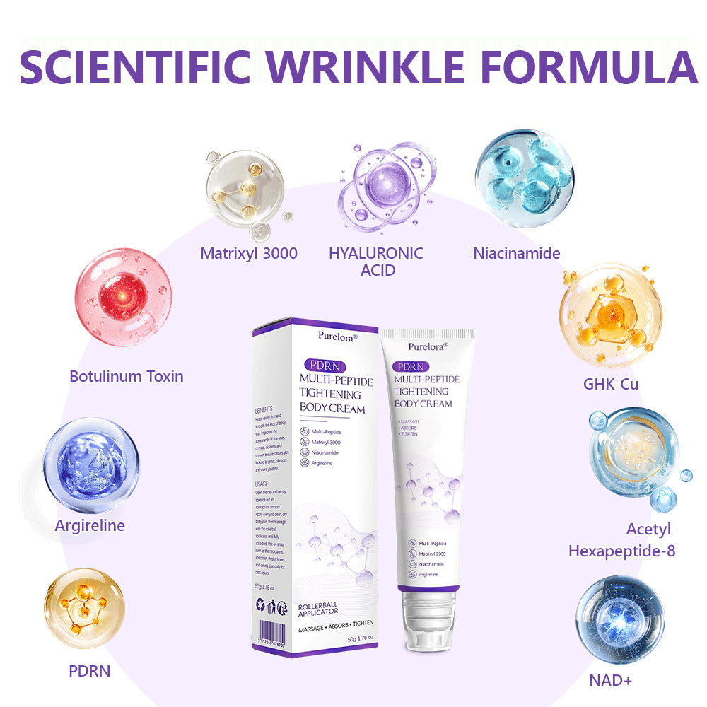 𝐏𝐮𝐫𝐞𝐥𝐨𝐫𝐚® ❤️PDRN Multi-Peptide Massaging Body Roller Cream- Anti-aging, Hydrating, Skin Firming & Lifting, Skin Repair, Even Tone, Acne and Dark Spot Treatment, Wart and Mole Removal, and Psoriasis Relief.