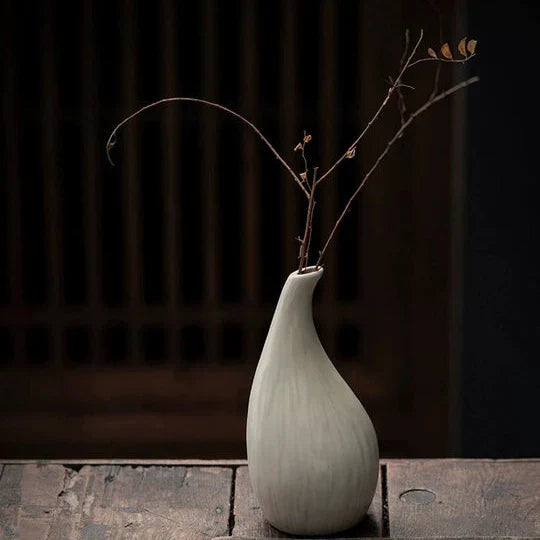 Classic White Ceramic Table Vase