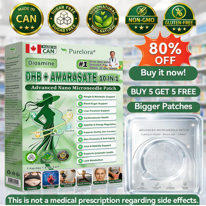 🏥LIMITED-TIME OFFER – Purelora® Metabolic Matrix 🎉DHB + Amarasate 10-in-1 Nano Microneedle Patches 🏆