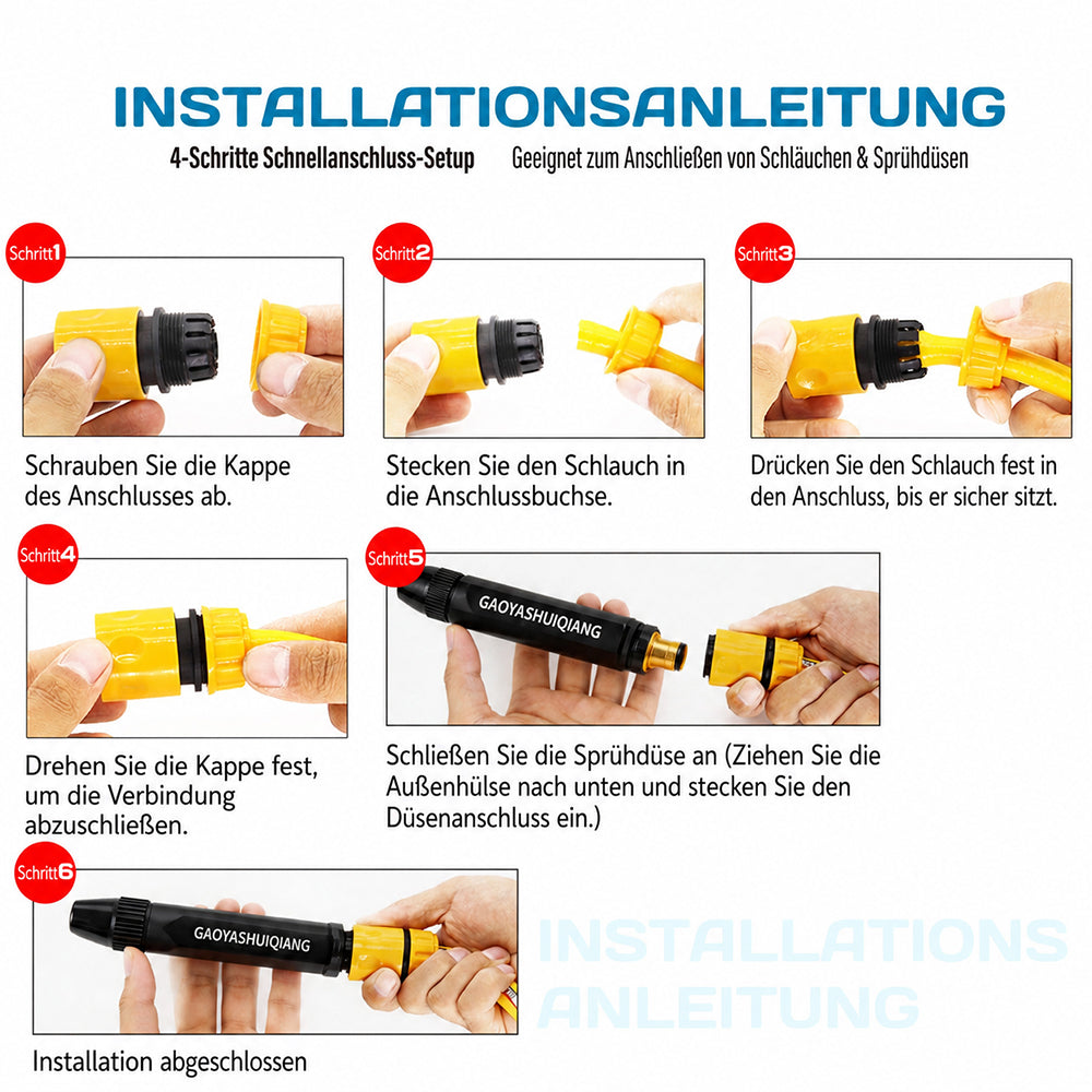 🇩🇪LETZTER TAG 80 % RABATT ✨ Leistungsstarker Hochdruckreiniger für Auto, Zuhause & Garten
